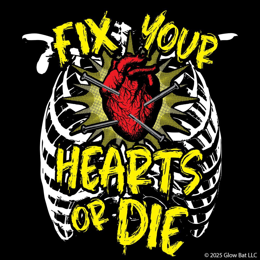 Fix Your Hearts or Die Unisex T-Shirt - Glow Bat
