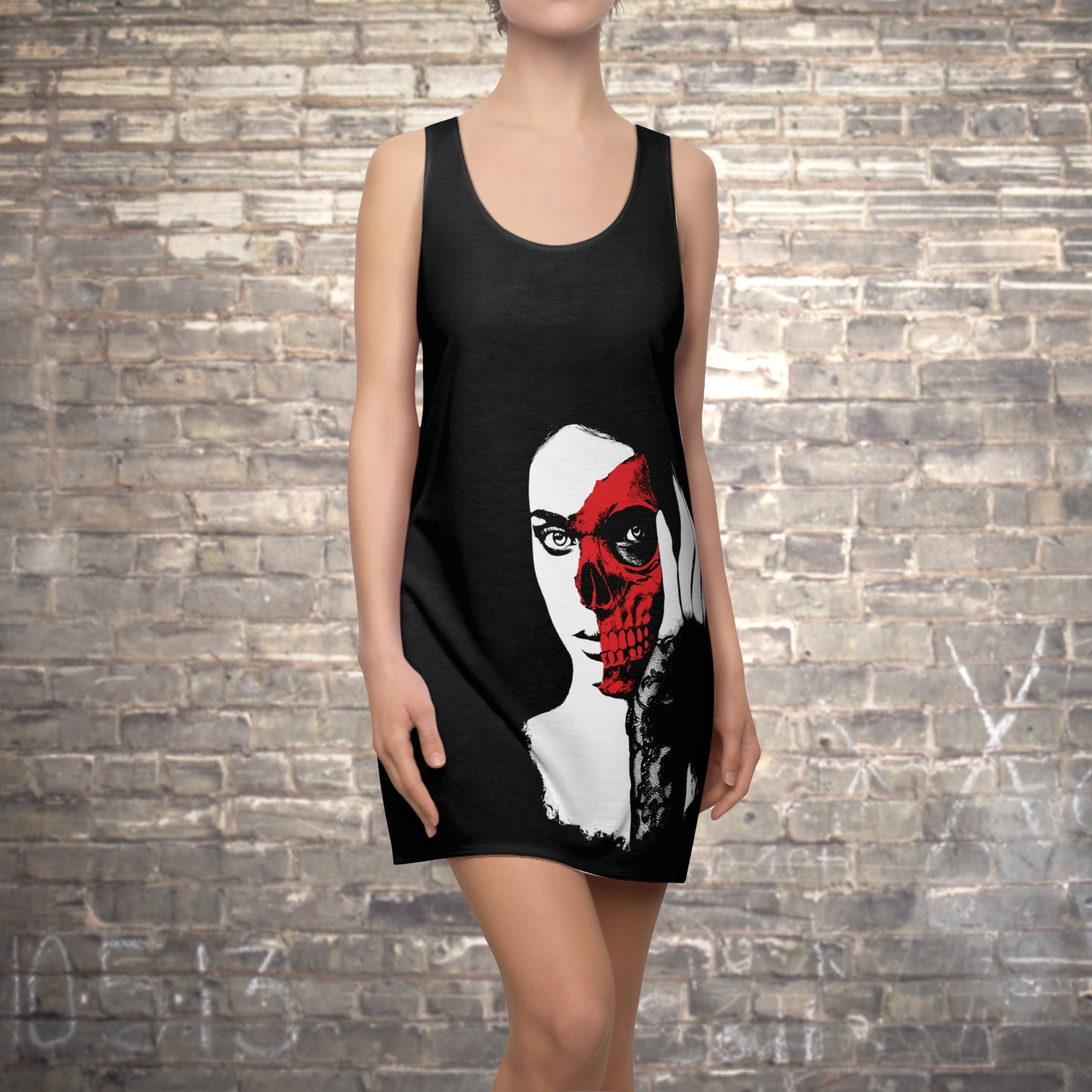 Lady in the Red Mask Women's Racerback Dress