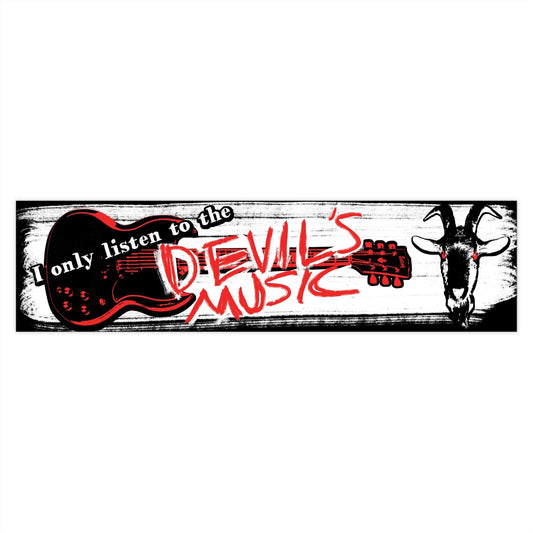 Devil's Music Goat's Head Bumper Sticker - Glow Bat