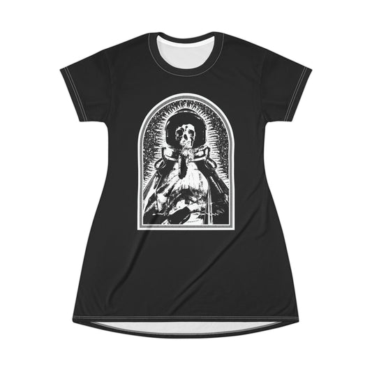 Our Lady of the Lost Skeleton T-Shirt Dress - Glow Bat