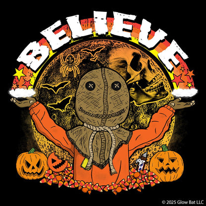 Believe in the Halloween Spirit Unisex Cotton Tee - Glow Bat