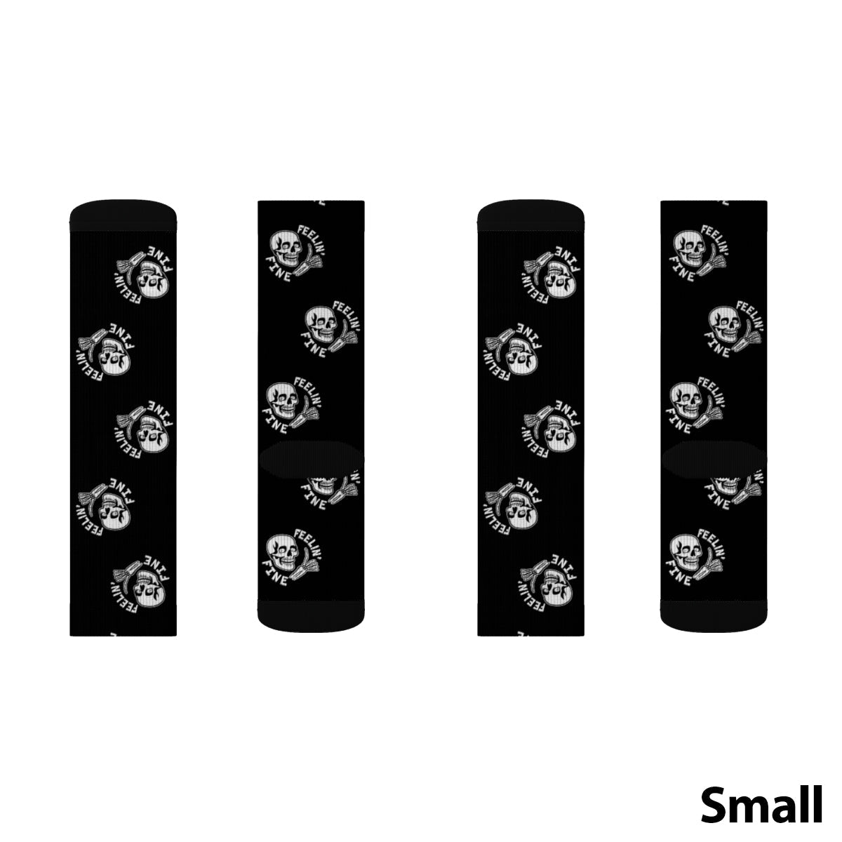Feelin' Fine Thumbs Up Skeleton Socks - Glow Bat