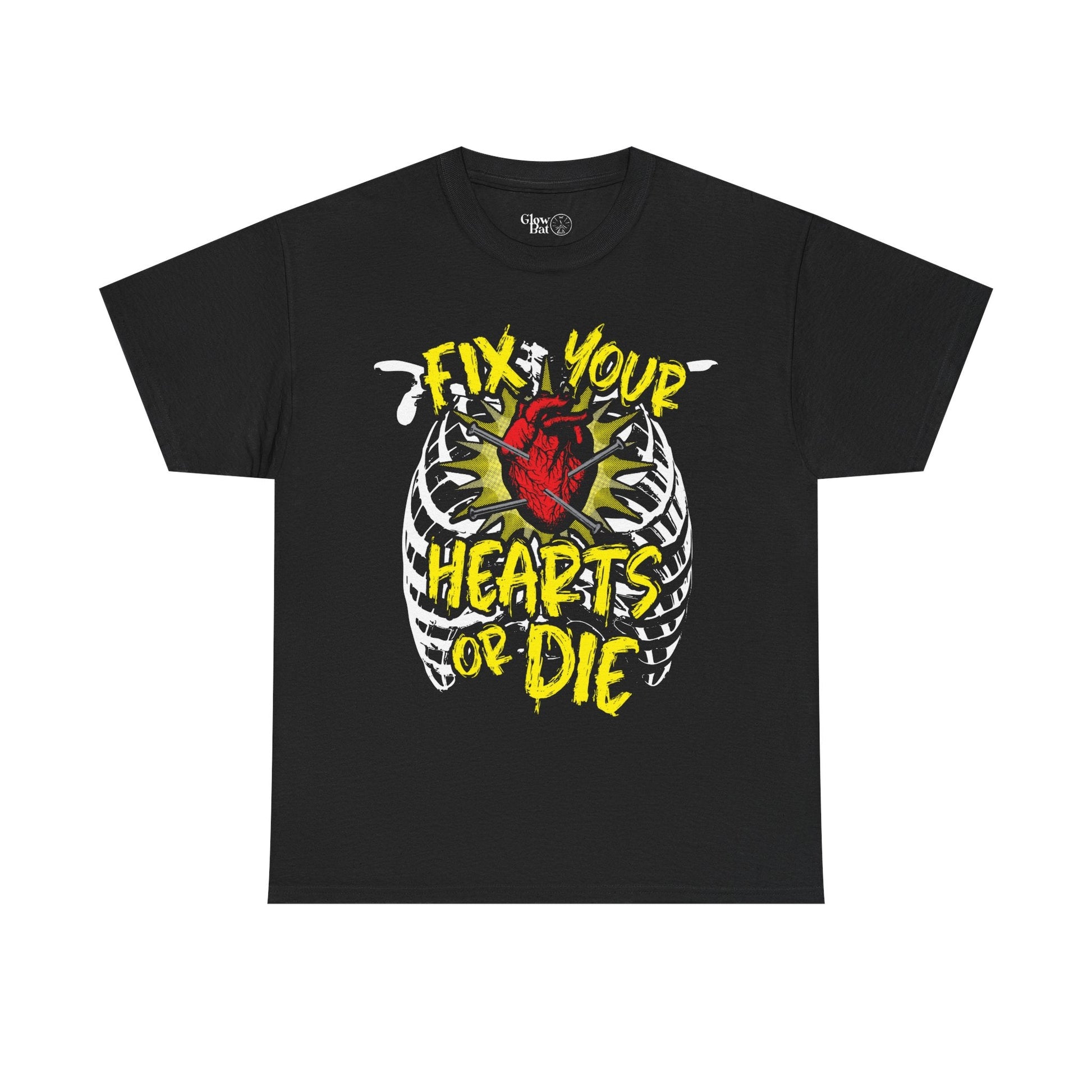 Fix Your Hearts or Die Unisex T-Shirt - Glow Bat