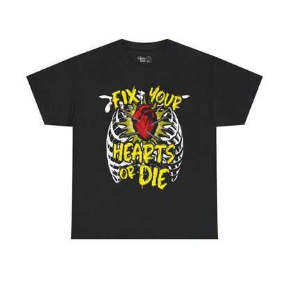 Fix Your Hearts or Die Unisex T-Shirt - Glow Bat