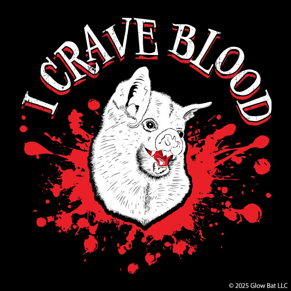 I Crave Blood Vampire Bat Unisex Heavy Cotton T-Shirt - Glow Bat