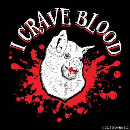 I Crave Blood Vampire Bat Unisex Heavy Cotton T-Shirt - Glow Bat