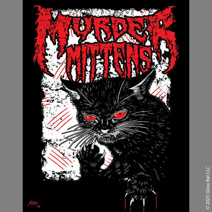 Murder Mittens Death Metal Cat 11" x 14" Matte Vertical Poster - Glow Bat