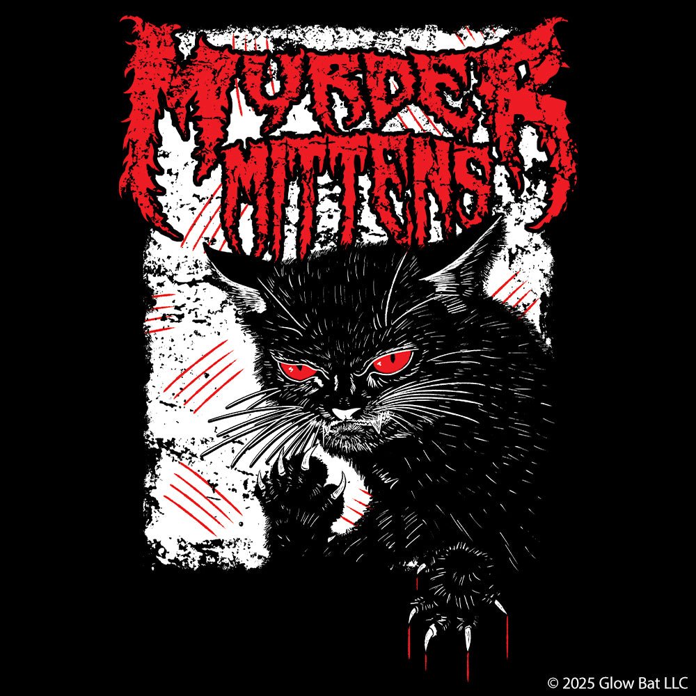 Murder Mittens Death Metal Cat Unisex T-Shirt - Glow Bat