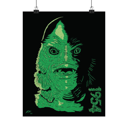 The Creature 1954 Classic Horror Movie 11" x 14" Matte Vertical Poster - Glow Bat