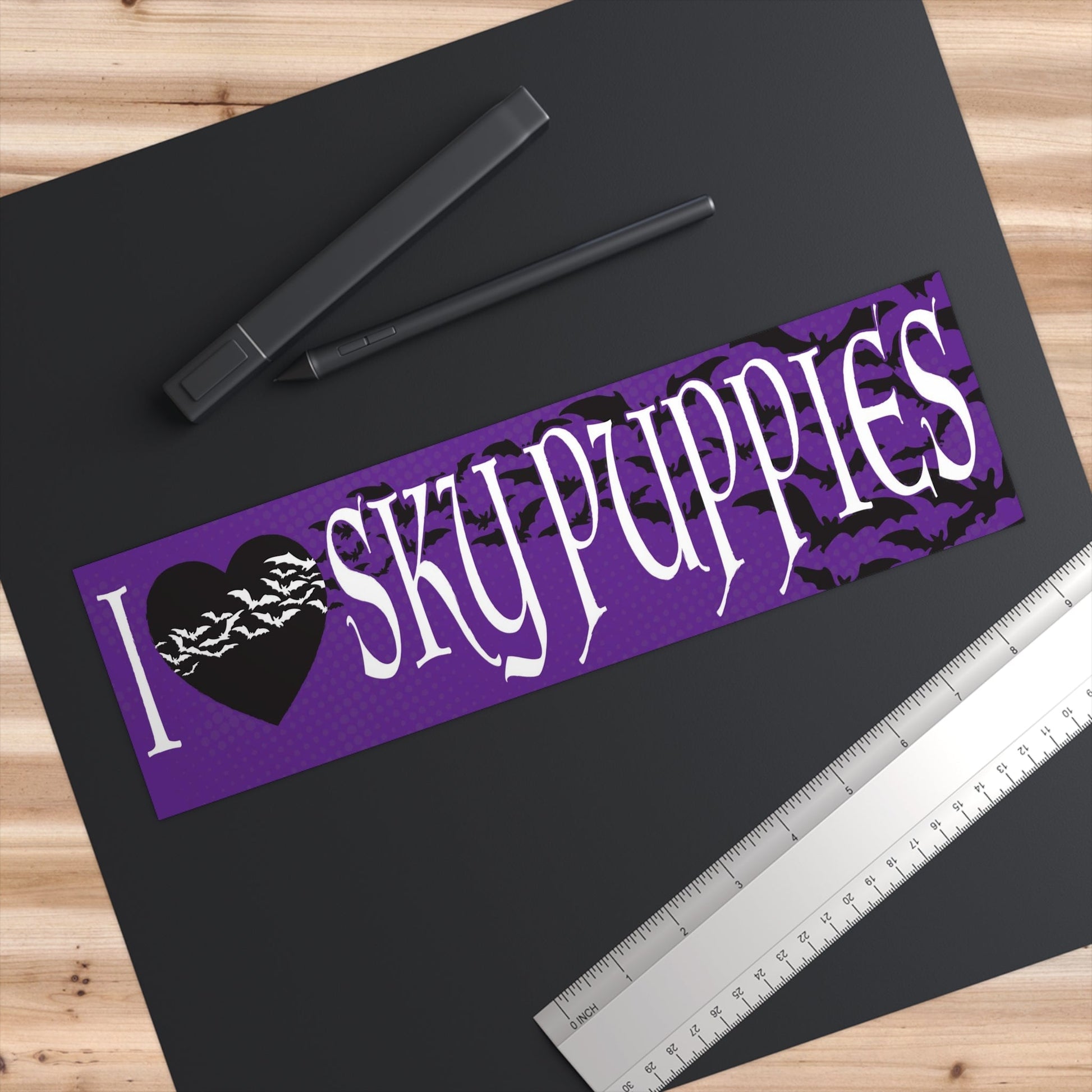 I Heart Sky Puppies Bumper Sticker - Glow Bat