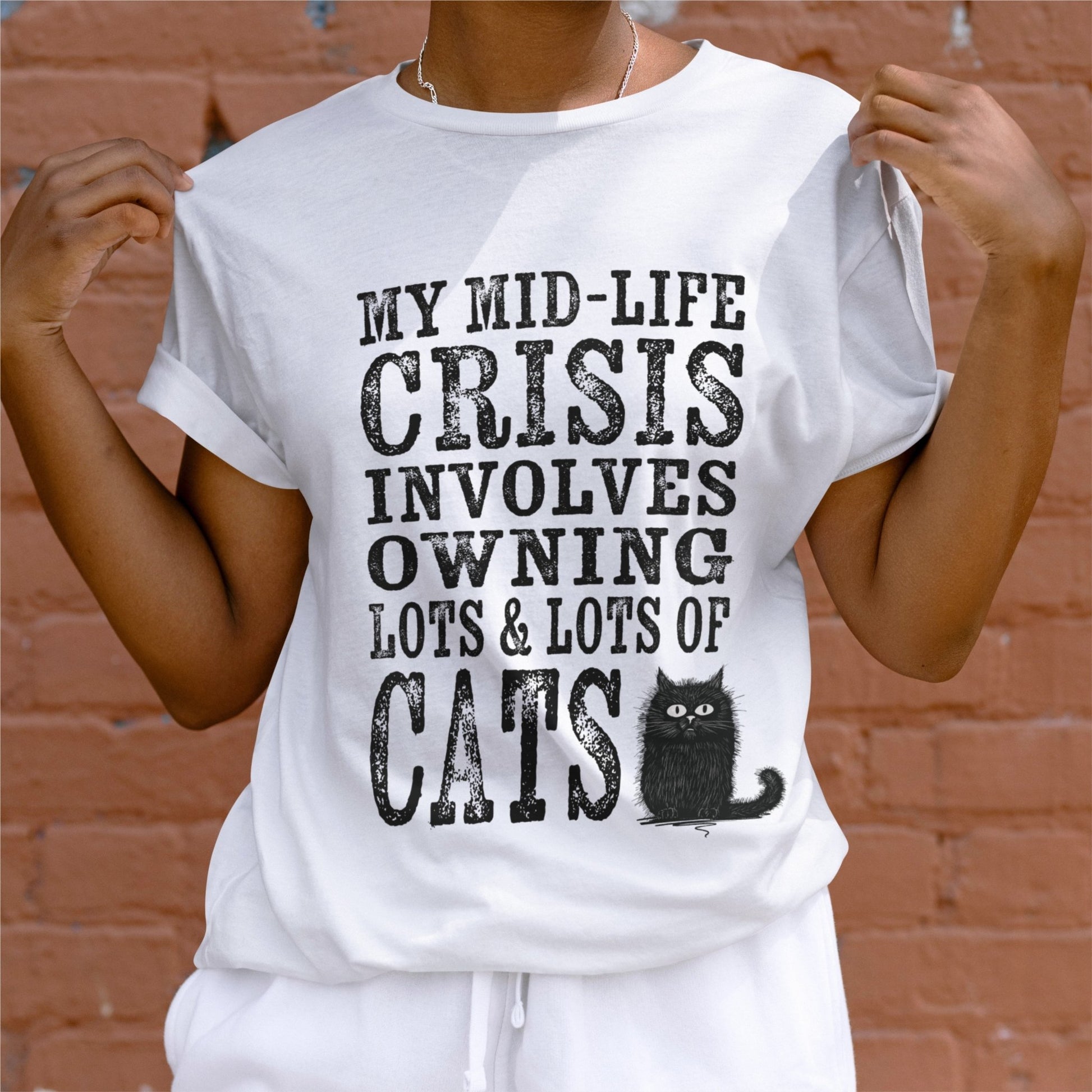 Lots of Cats Mid-Life Crisis T-Shirt - Glow Bat